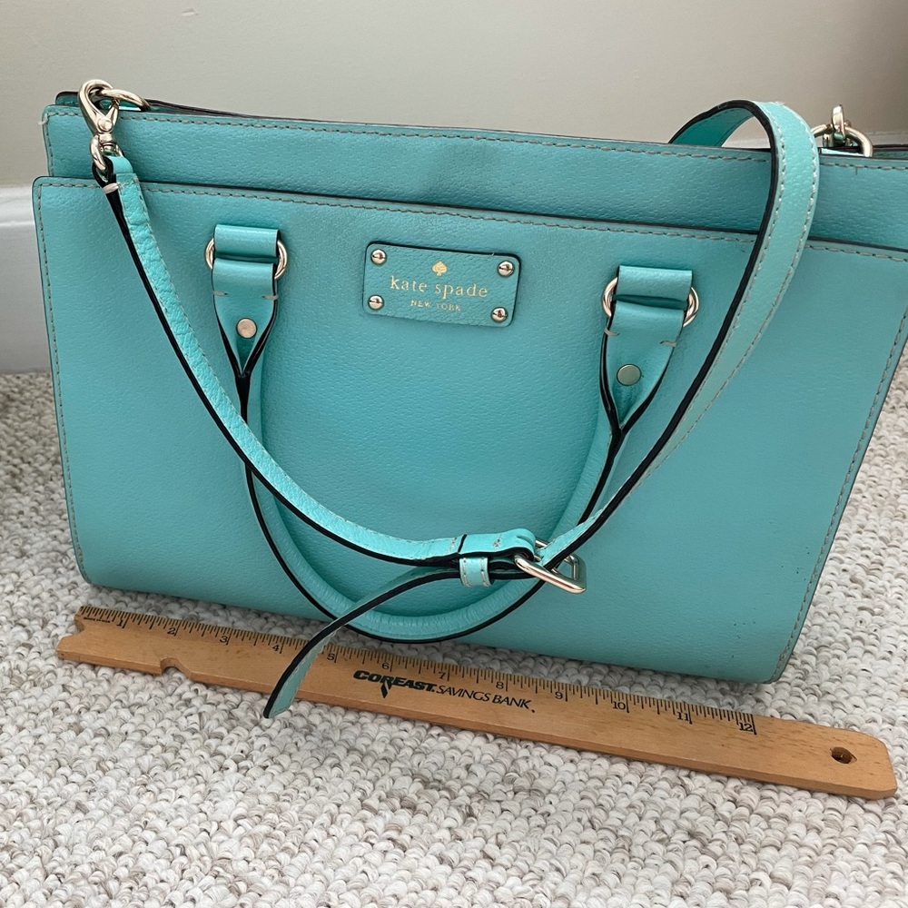 Kate Spade purse - aqua with navy interior